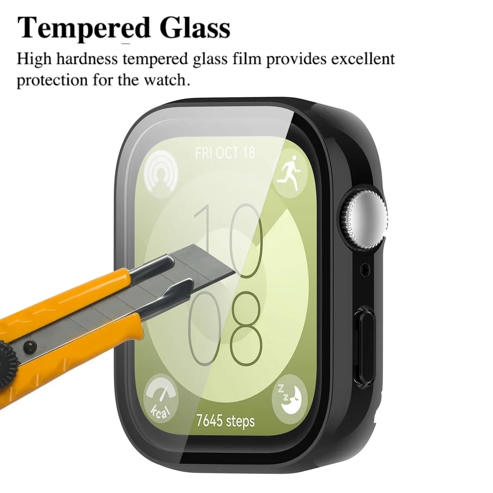 Cristal templado y funda para Huawei Watch Fit 3, cubierta protectora de cobertura completa, parachoques para Huawei Fit3, accesorios protectores de pantalla