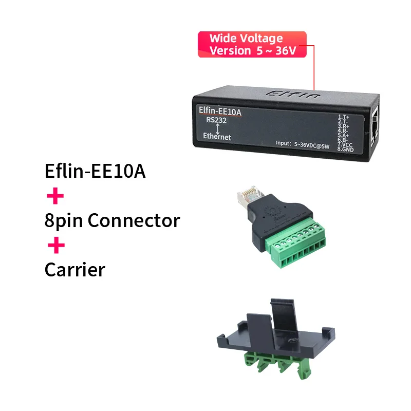 EE10A محول تسلسلي صغير بجهد واسع RS232 ، بوابة إيثرنت ، tcp/ ip Modbus RTU ، خادم تسلسلي للإرسال الشفاف