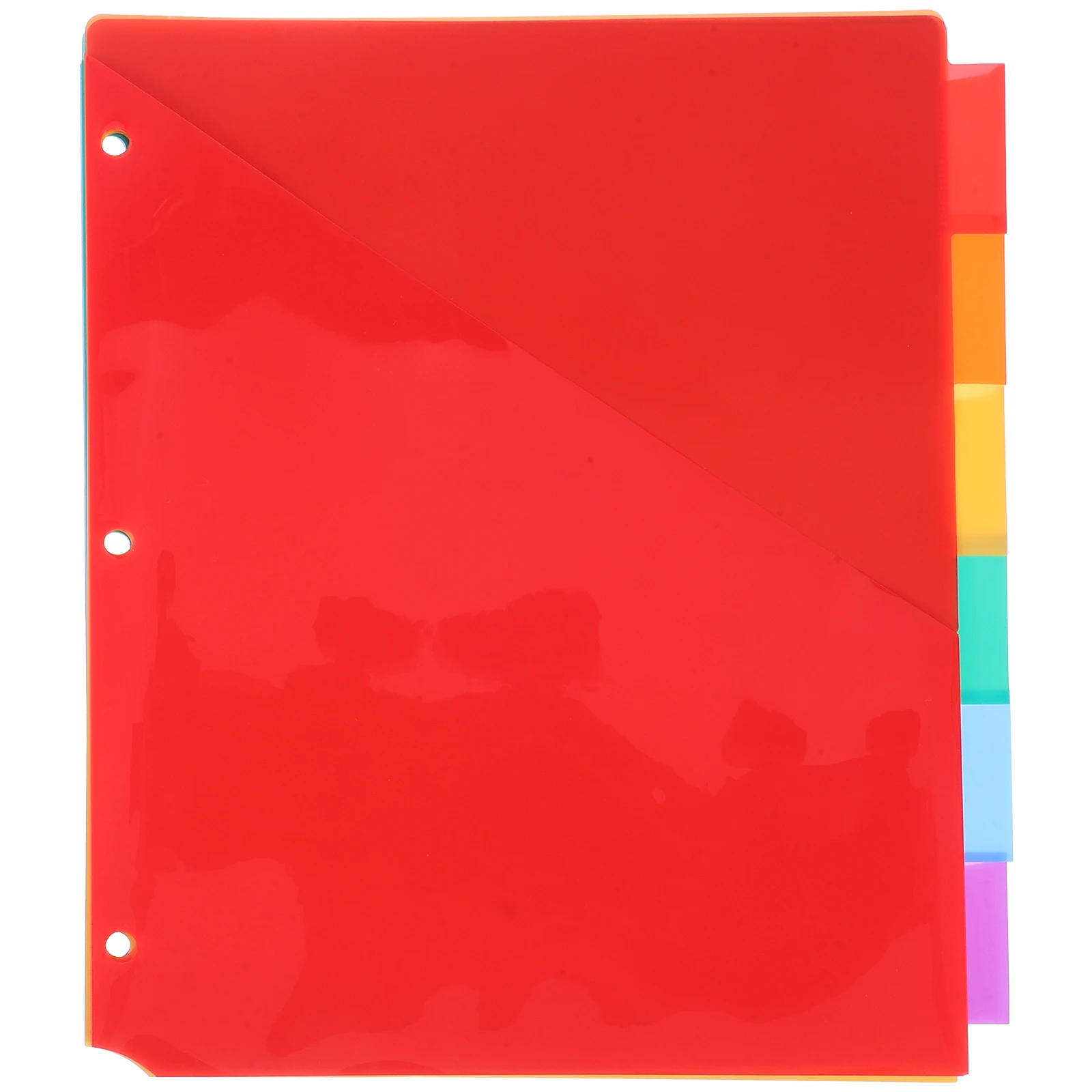

6pcs File Folders with Pockets Tabs Binder Dividers Colored Plastic 3 Ring Notebook Office Study Documents Organization