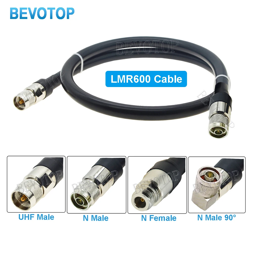 LMR600 Cable PL259 UHF Male Plug to N Type Male Plug Low Loss RF Coaxial Pigtail Jumper FM Radio Antenna Extension Cord Feeder
