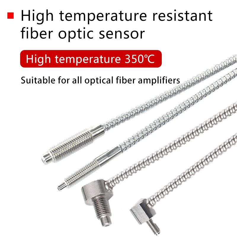 High temperature resistant glass fiber optic sensor probe M3M4M6 reflector right Angle temperature resistance 350 degrees can be