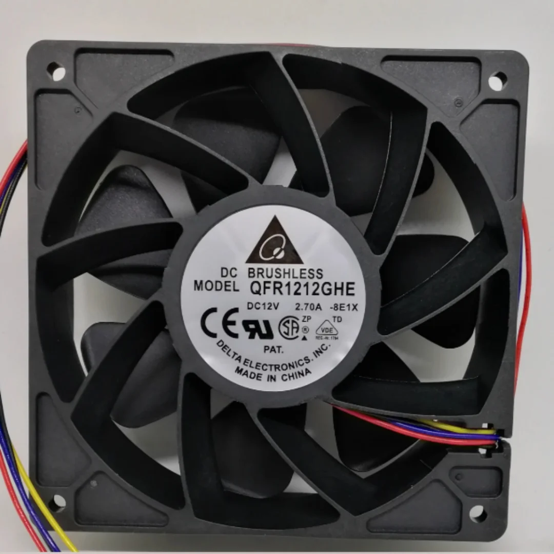 

Genuine Delta QFR1212GHE 12V 2.7A 12038 Antminer S7 S9 front and rear universal cooling fan four wires