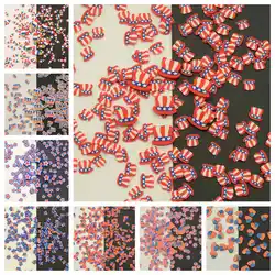 100G 5mm/10mm Polymer Clay Slice Independence Day Sprinkles Lovely Confetti for Crafts Making, DIY Nail Art Emblishment