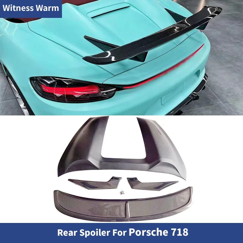 

Rear Trunk Spoiler Wing For Porsche Boxster Cayman 718 Rear Trunk Big Spoiler Lip Wing Carbon Fiber / FRP Unpainted