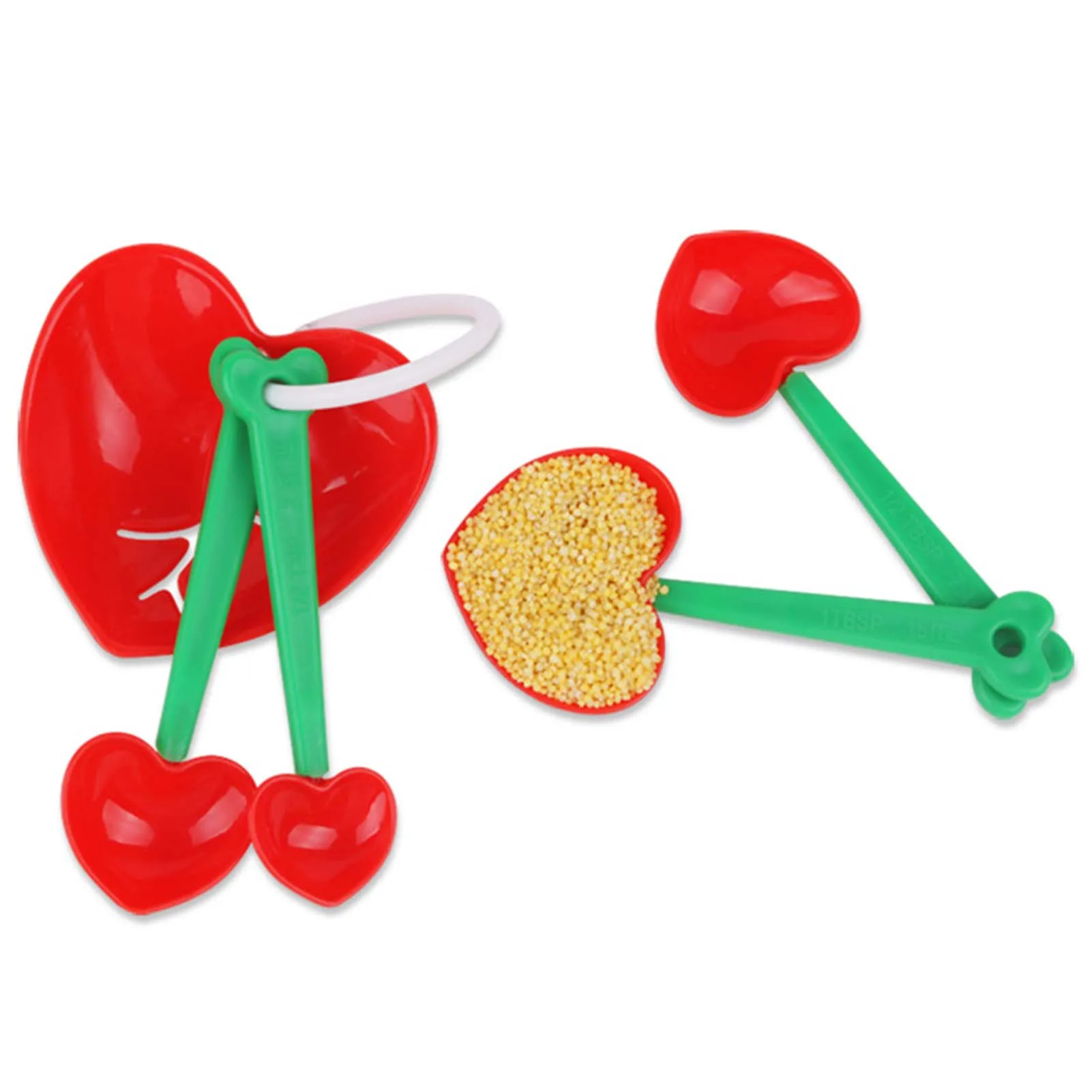 Measuring Spoon Reusable Measuring Spoon Set Red Love Heart Shaped Spoon Baking Cooking Tools for Ensuring Precise Measurements