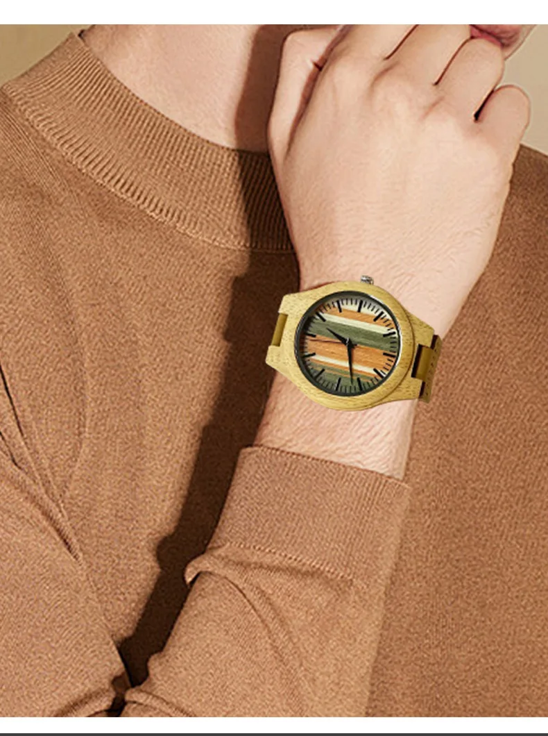 Деревянные часы Log, мужские повседневные модные часы с ремнем, креативные студенческие экзаменационные кварцевые часы, мужские 2025