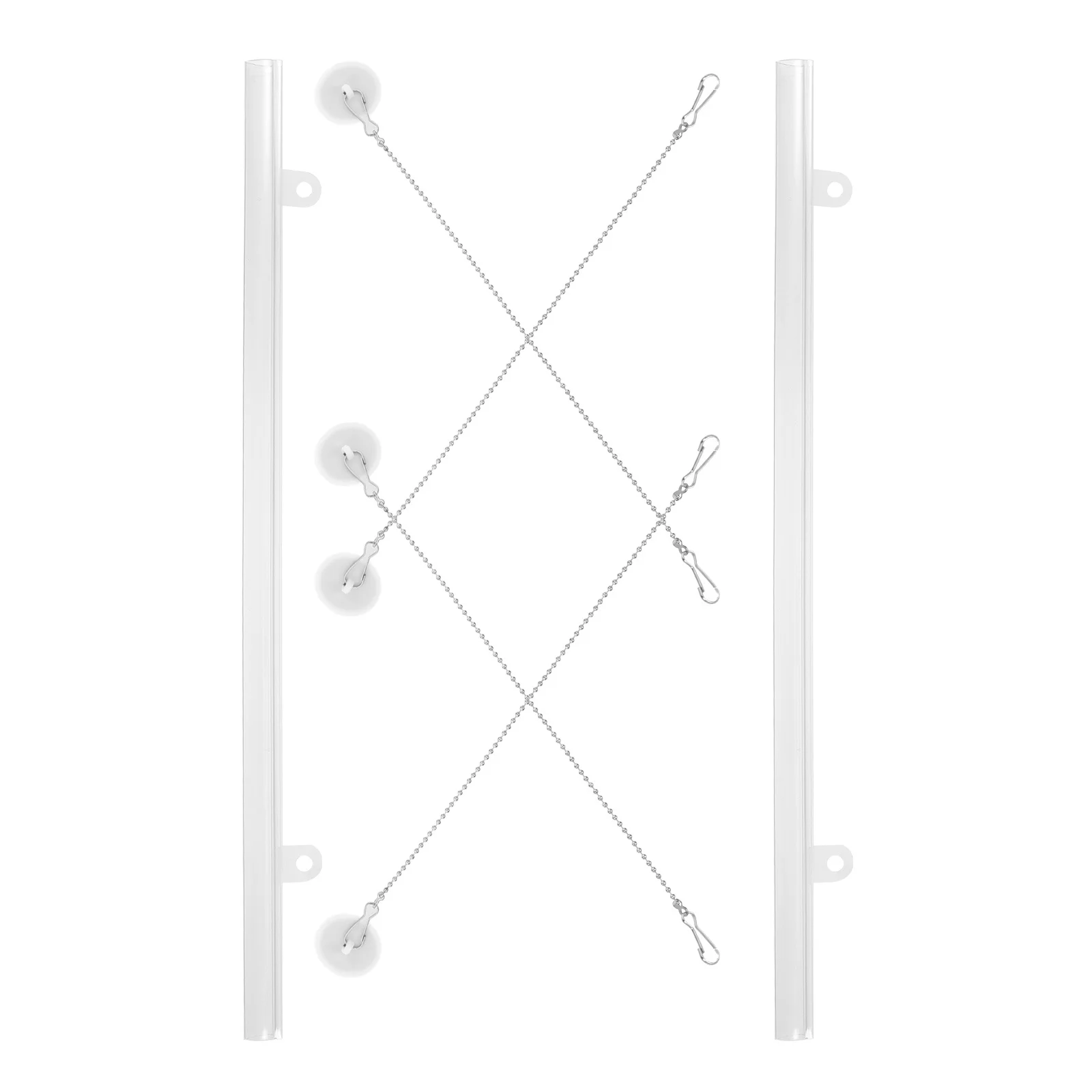 

2pcs Poster Hanging Pole Set 50Cm With Clamp Chain For Flags Posters Art Canvas Display Dowel Hanger Plastic Frame Scroll Holder