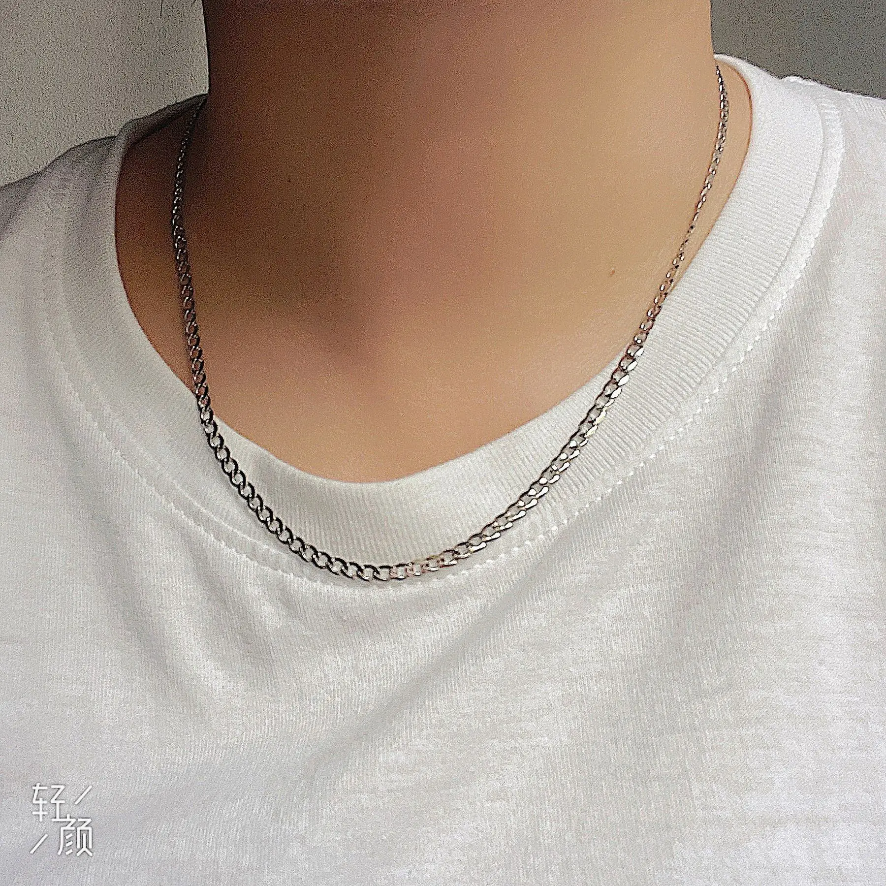 45-60cm 3mm 925 Sterling Silver Curb Chain Necklace Women Girl Boy Italy Mens Jewelry Kolye Collares Sieraden Colier