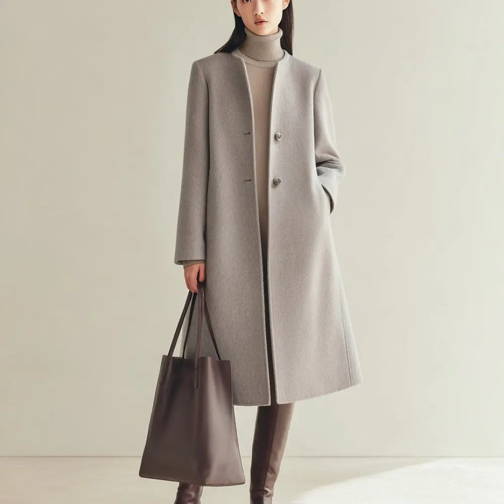 

Autumn Winter Casual Style Women's Coat No Decoration Fashionable Outerwear for Ladies Comfortable Fit Upper Apparel