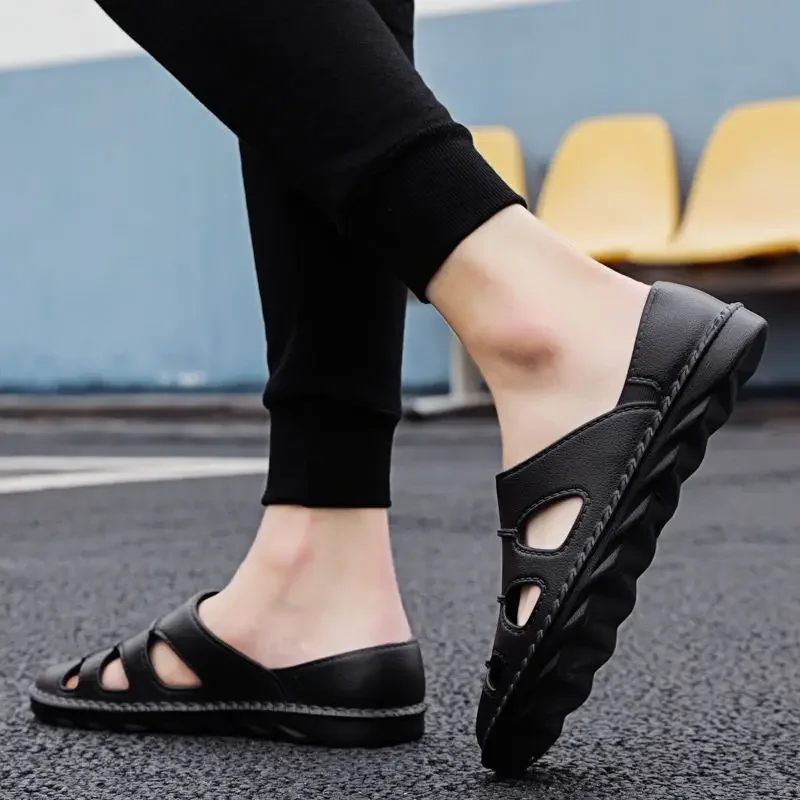 

Износостойкая резиновая мужская обувь на плоской подошве, новая мода в продаже, роскошные мужские сандалии H Barefoot для взрослых, оригинальные летние 2025 года, повседневные мужские сандалии из ЭВА