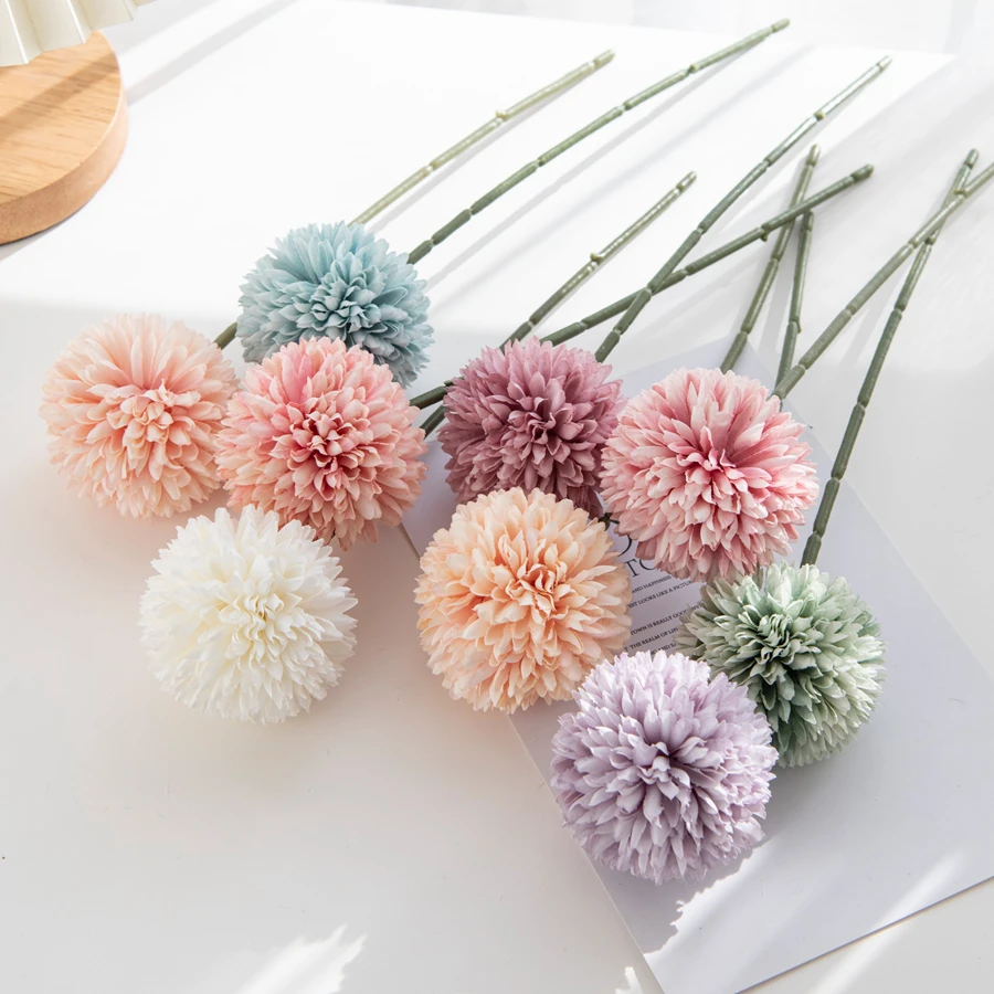 5/10 Stück Künstliche Seiden-Hortensien Pompons für Heimdekoration, Scrapbooking, Hochzeit, Festival, Kranz, Brautaccessoire, Sonderangebot – Detail 4