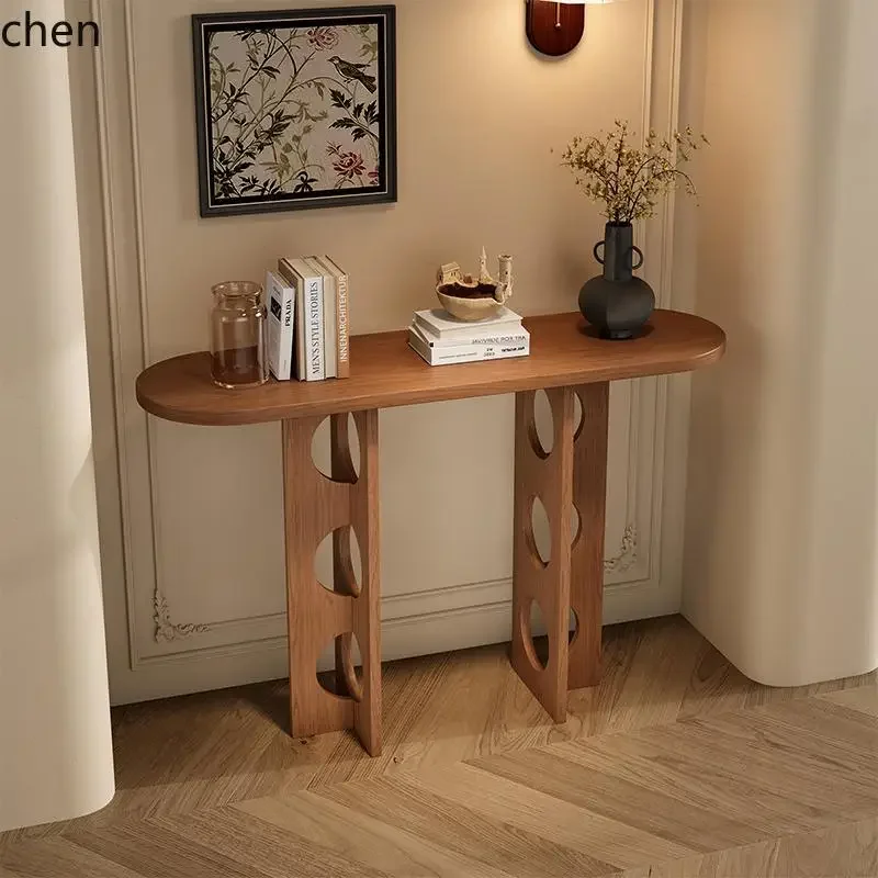 YFY  solid wood porch table color matching entrance porch cabinet display table end view table supply