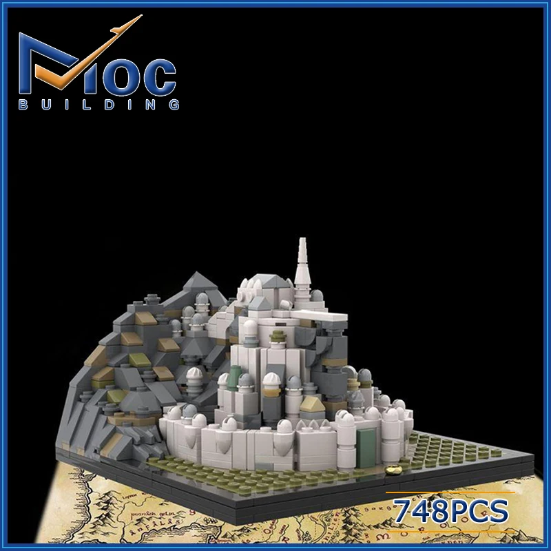 City Series UCS Micro Minas Tirith Model MOC Building Blocks Street Views Architecture DIY Assemble Bricks Toys Collection Gifts