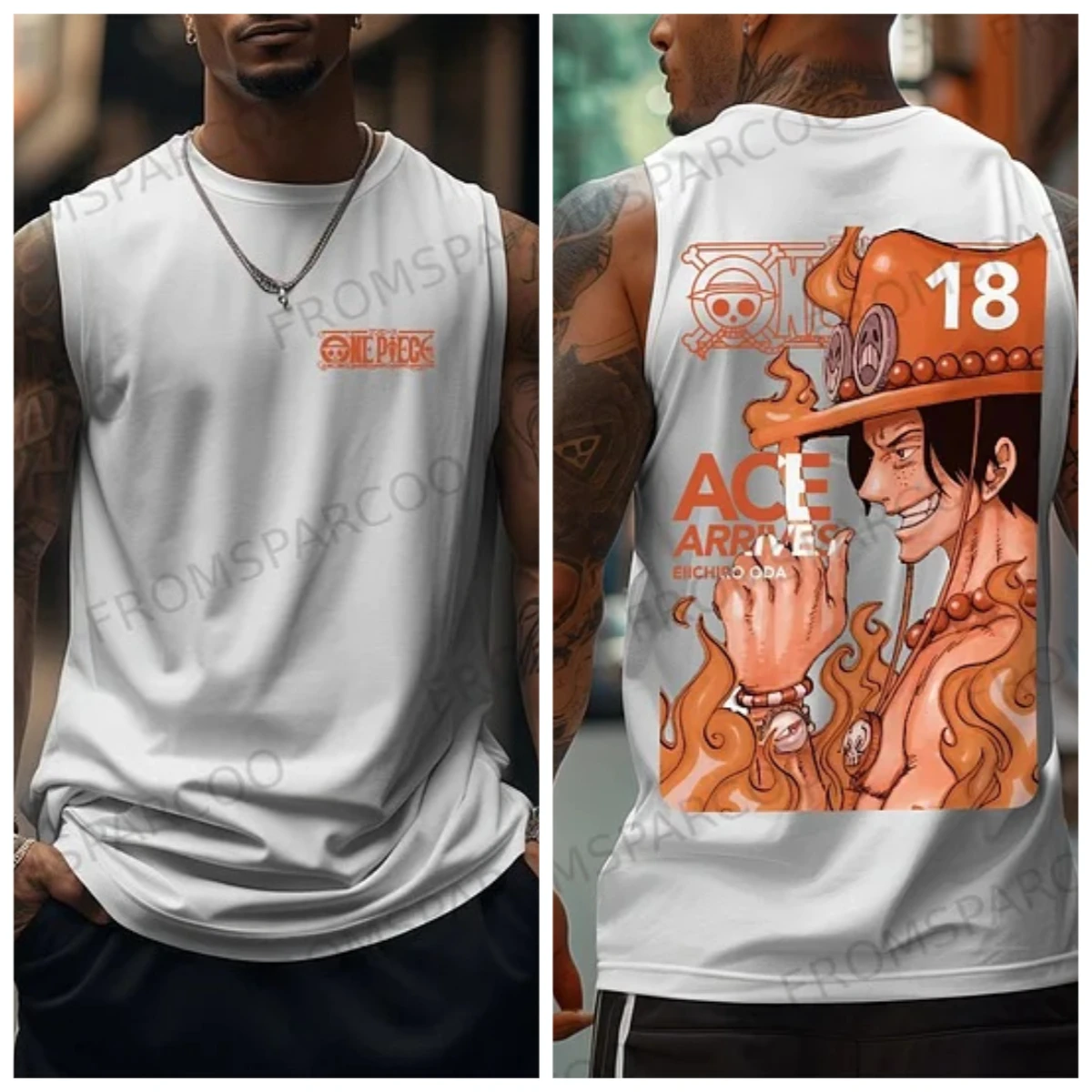 ONE PIECE аниме Muscle майка мужская рубашка без рукавов уличная одежда летняя повседневная жилетка с графическим принтом для тренировок топ популярный стиль