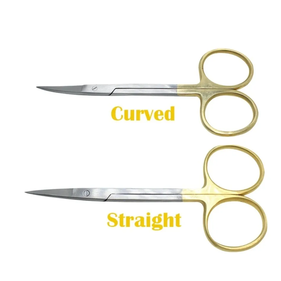 

1 Pcs 12.5cm Medical Stainless Steel Surgical Scissors Straight Curved Pointed Tweezers Medical Dental Surgery Scissors