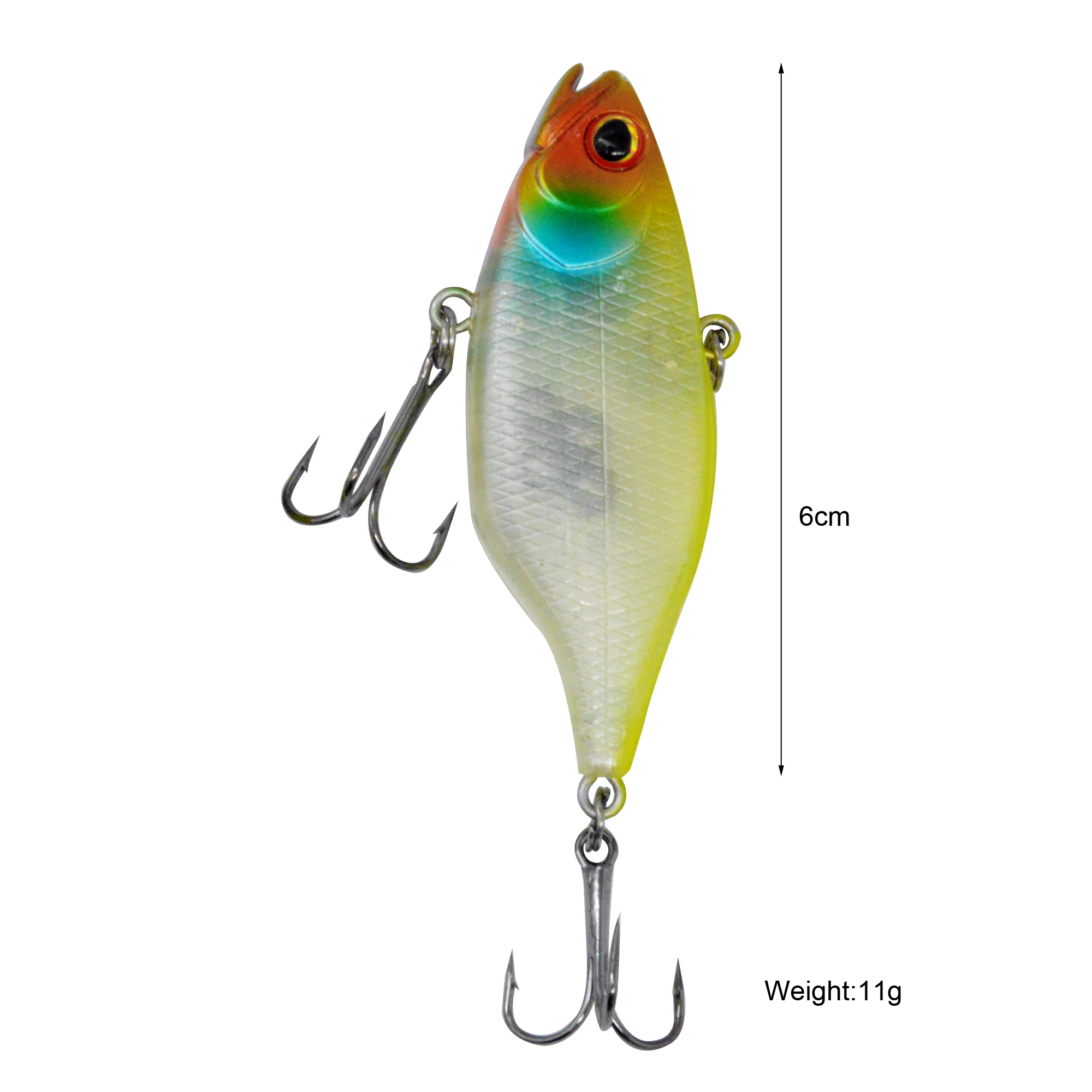 WALK FISH 1PCS 60MM/11G Sinking VIB Lure Lipless Vibration Wobblers Fishbait Long Casting Hard Bait Fishing Tackle For Pike Bass