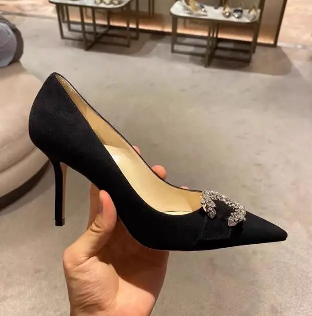 Bling Bling C Snake Version Crystal Pumps New Style Fashion Show Stiletto Pointed High Heels Party Shoes for Women 6  8  10 cm