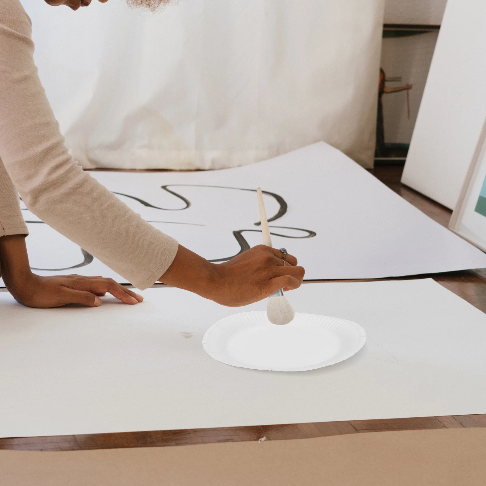 10Pcs Blank Paper Plates for Drawing Creative DIY Graffiti Trays Educational Art Activity Craft Tableware Reusable Design