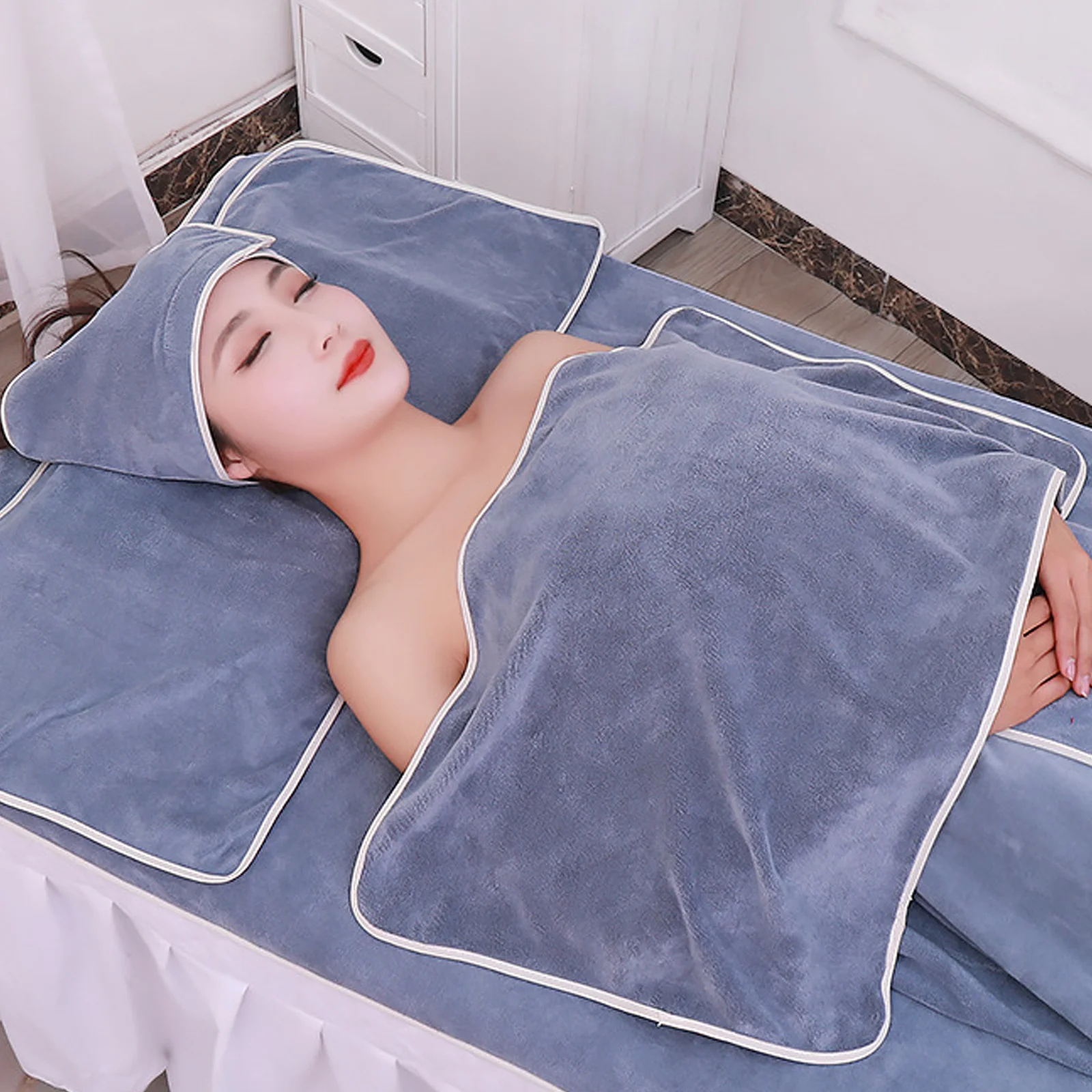 1 Set Microfiber Towel Kit For Spa Beauty Salon High Absorption Fast Drying Hair Wrap Women Skin Safe Pillow Towel Fibre Hair