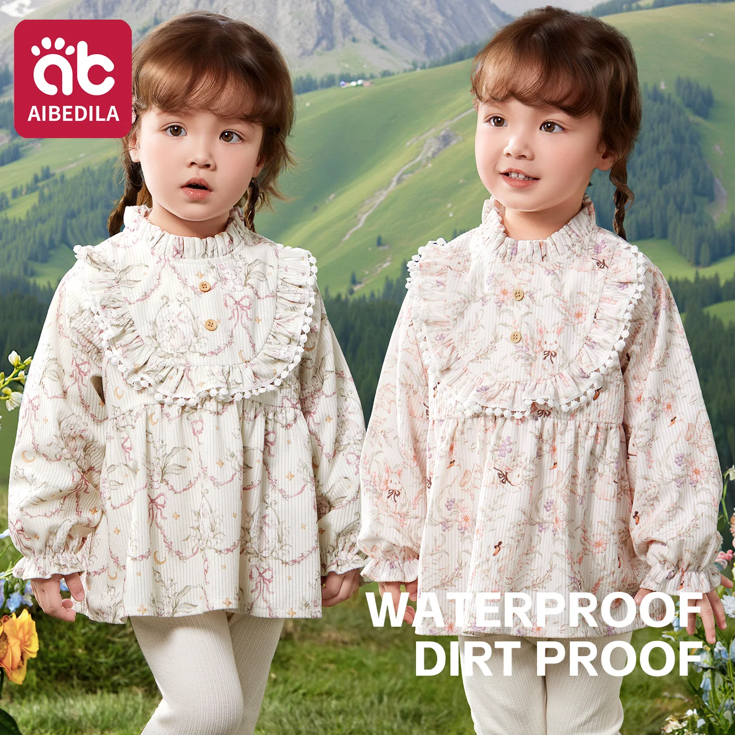 

AIBEDILA Girl Waterproof Baby Bibs Anti-Dirty Children Cover Toddler Feeding Apron Anti Fouling Protective Baby Clothing 1-5T