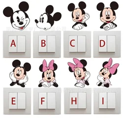 Disney Anime Figuur Mickey Minnie Mouse Schakelaar Muur Sticker Decoratie Voor Kinderen Slaapkamer Woonkamer Verjaardagscadeautjes