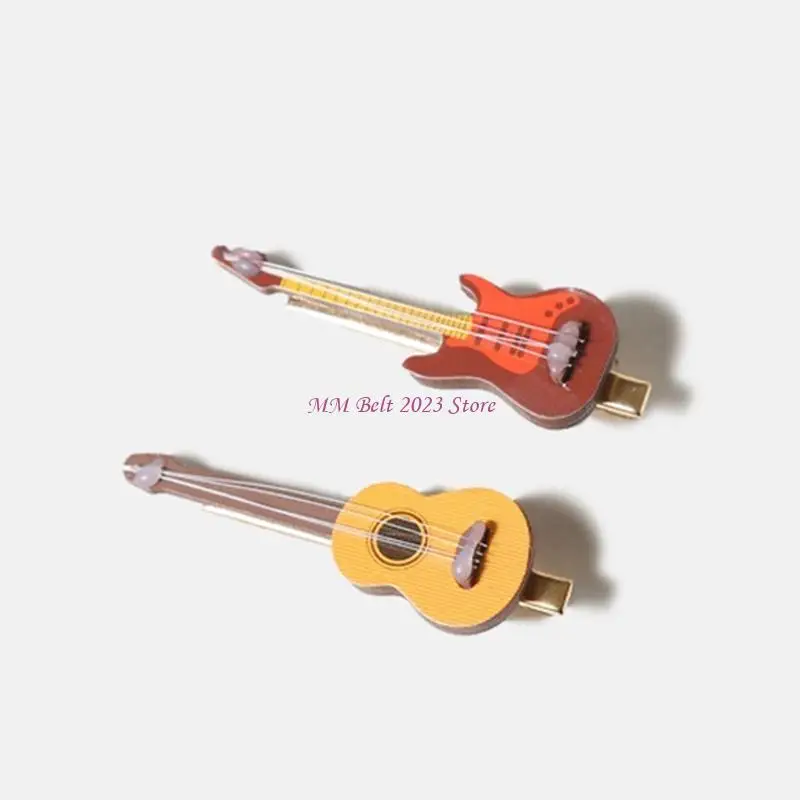49Me Haarclip Neuheit Musikinstrument Gitarre Form Stilvoller Clip für Lady Girl