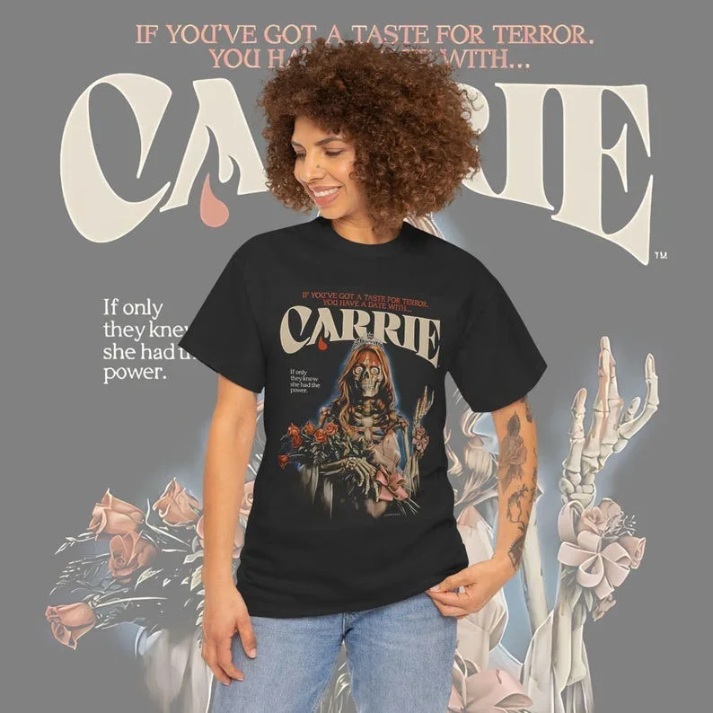 Carrie T-shirt, Horror Movie Fan Gift, Scary Film Lover Tee, Stephen King Inspired Shirt, Halloween Costume Top