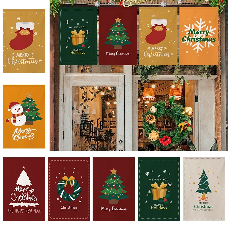 

Christmas Hanging Cloth 2025 Christmas Wall Background Hanging Tapestry Xmas Tree Snowman Decoration Tapestries Photo Props