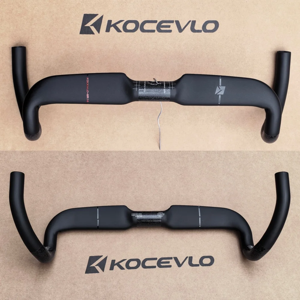 KOCEVLO Carbon-Gravel-Lenker, leicht gebogen, für Rennräder, interne Kabelführung, Rennradlenker 380/400/420/440mm – Detail 6