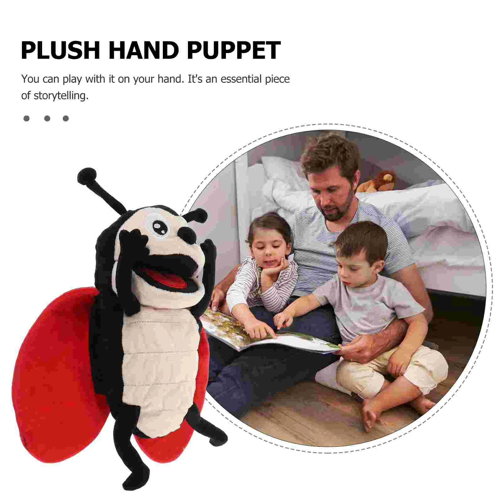 Ladybug Hand Puppet Plush Figure Toys Performance Prop Insect Story Telling Cartoon Model Cotton Emulated Kids Lovely