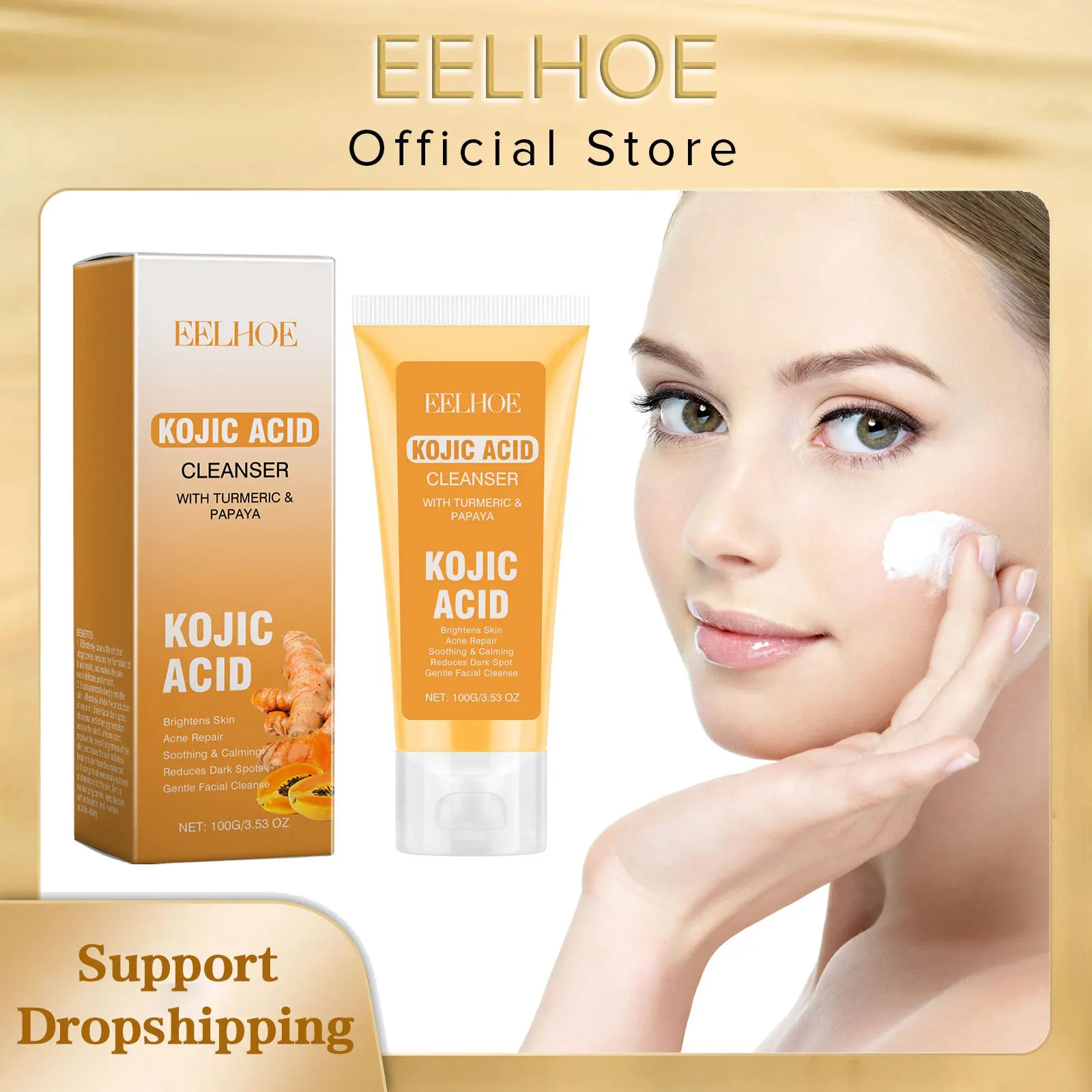 

EELHOE Turmeric Facial Oil Cleaner Pimple Blackhead Remover Kojic Acid for Face Cleaning Firming Moisturizing Face Pore Cleaner