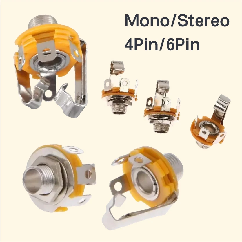 

6,35 мм/6,5 мм стерео моно панельный разъем 4-контактный 6-контактный аудиоразъем