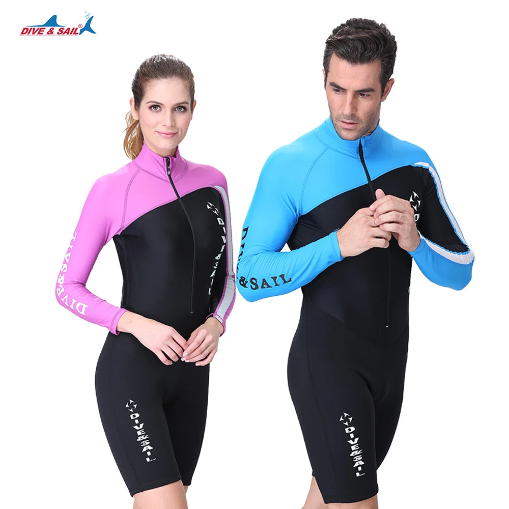 1.5MM Neoprene Wetsuit Men Women Long/Short Sleeve Trunk One Piece Wet Suits For Swimming Jumpsuit Surfing Rash Guards