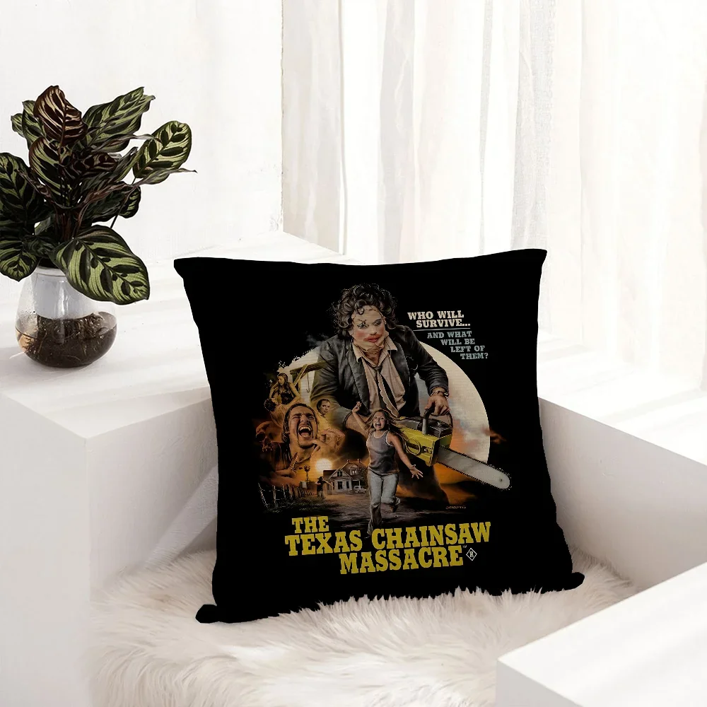 S-Saw M-Massacre Kissenbezug, Plüschstoff, weicher Kissenbezug, doppelseitiger Druck, Sofa-Kissenbezug, Überwurf-Kissenbezug