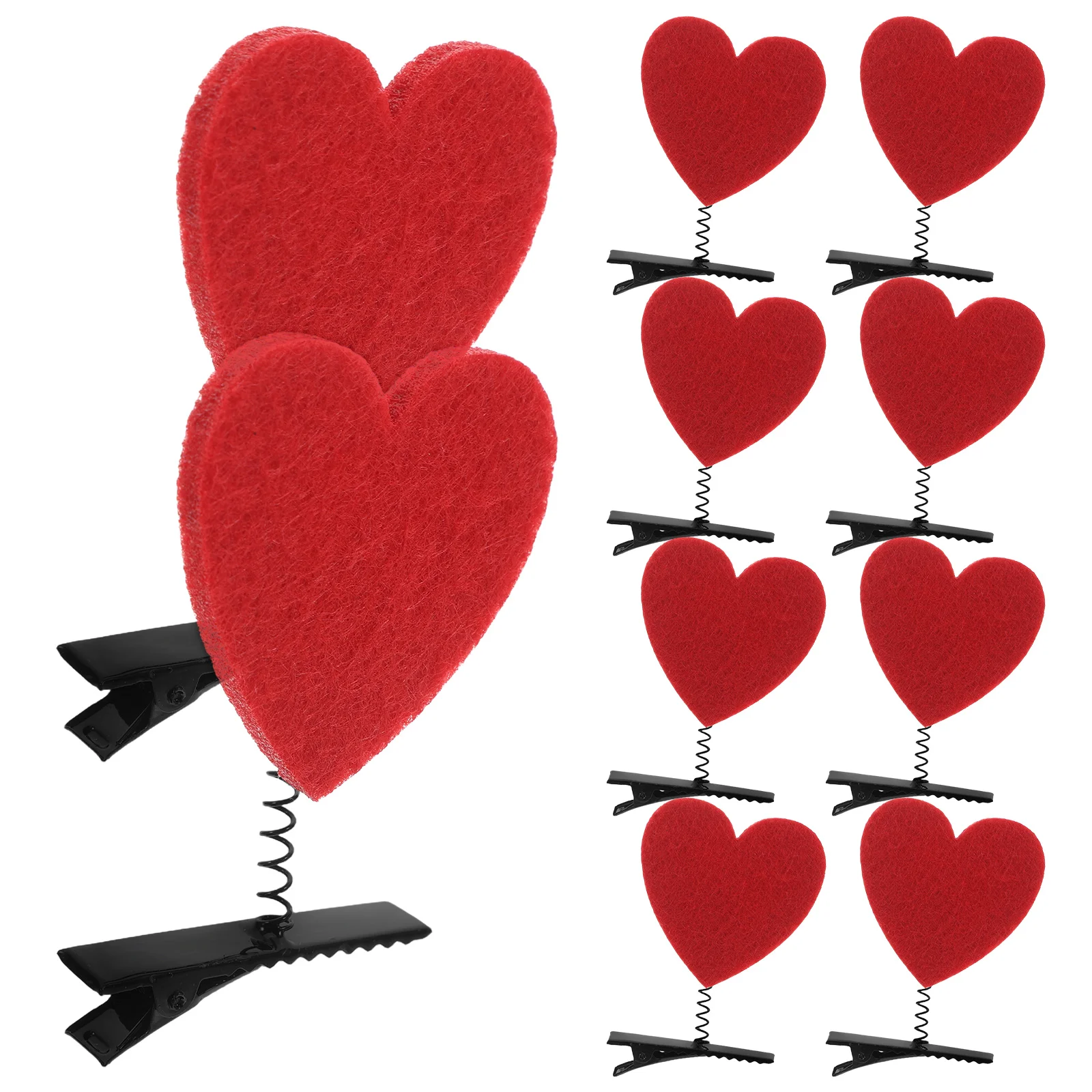 

10pcs Heart Hair Clips Romantic Valentine Accessories Women Girls Red Heart Headwear Party Hats Cute Barrettes Bulk Hairpins