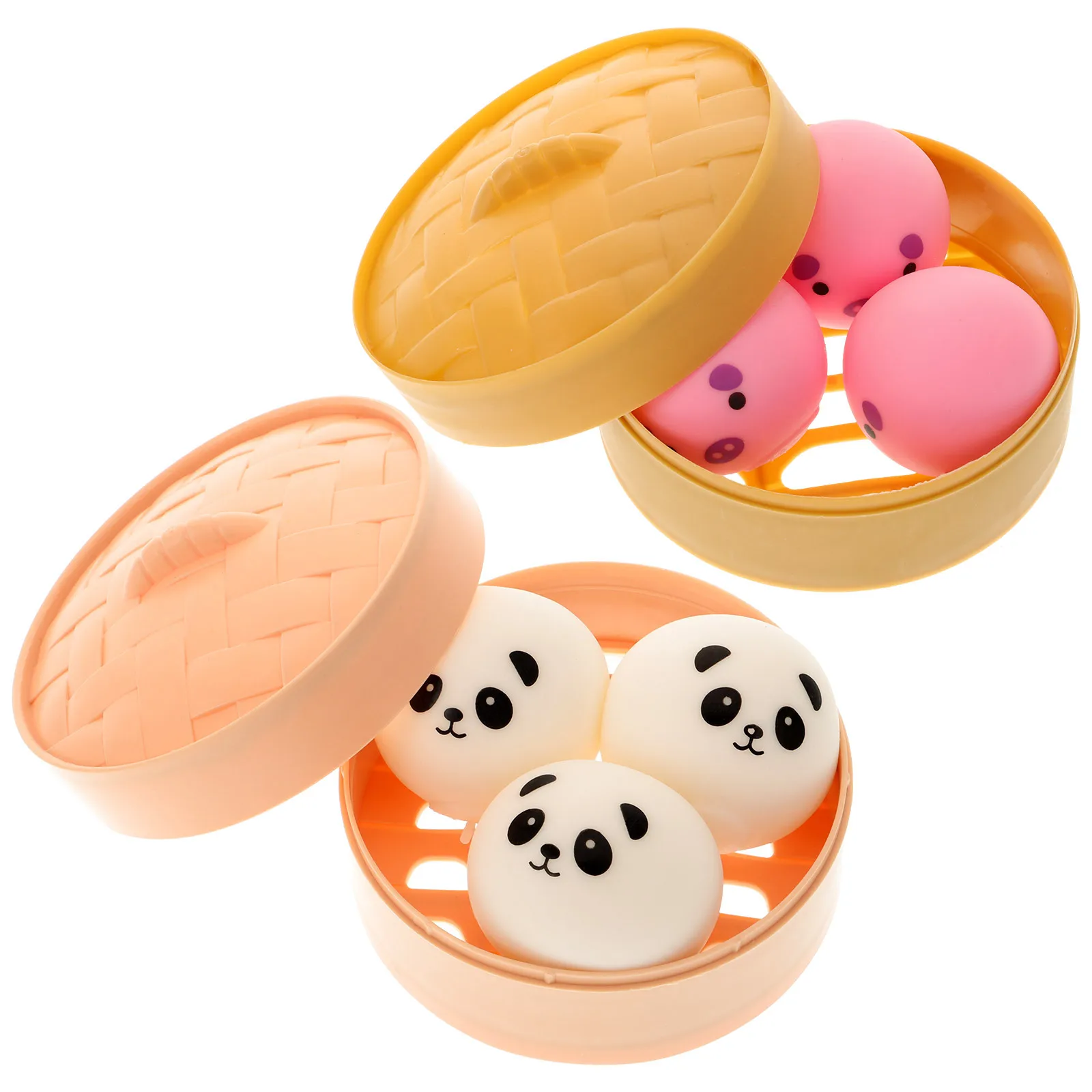 2 set Simulazione Panino al vapore Spremere per alleviare lo stress Decompressione elastica Regalo per bambini Divertente oggetto da gioco complicato