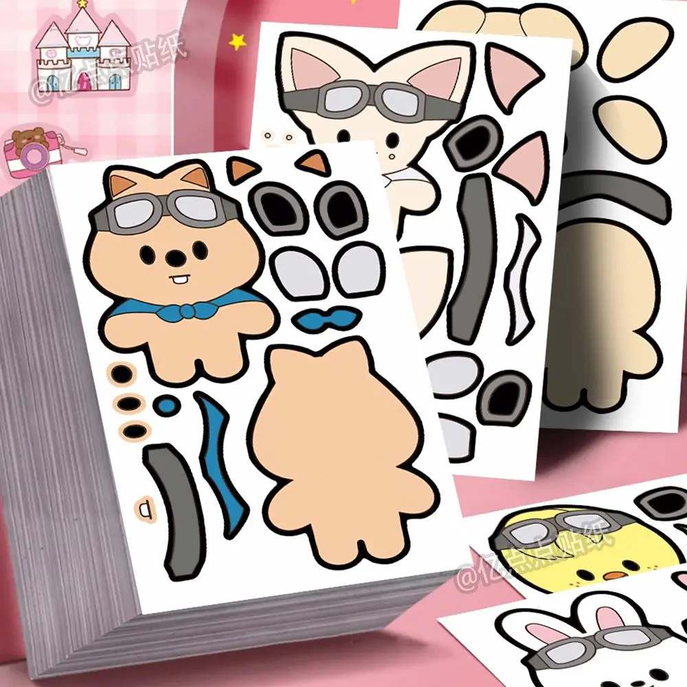 SKzoo habillage puzzle autocollants dessin animé mignon créatif amusant Fang Can Li Longfu jeu autocollants bricolage