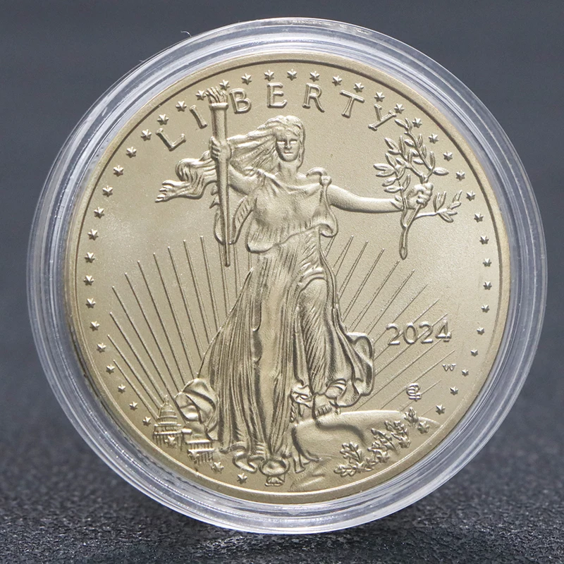2023/2024 الولايات المتحدة الأمريكية الحرية النسر 50 دولار عملة الأمريكية غرامة عملة ذهبية المقتنيات ديكور المنزل في الله نحن نثق بهدايا عيد الميلاد #6