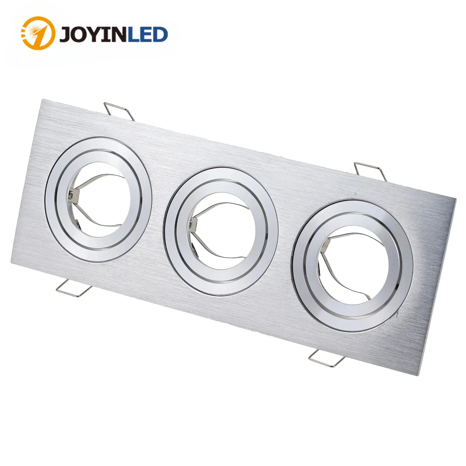 

Square Recessed GU10 MR16 GU5.3 LED Downlight Housing Silver Triple Head Cut Out 250*85mm Fixture Frame