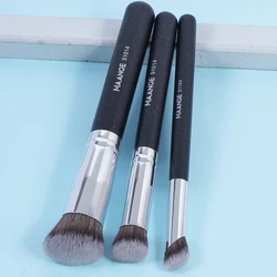 MAANGE 3PCs Makeup Brushes Set Foundation Contour Blush Bronzer Brush Blending Face Cosmetic Makeup Tools Fluffy Soft Bristle