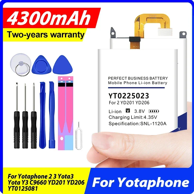 DaDaXiong YT0125081 YT0225023 CLYT-33001 Battery For Yotaphone 2 3 Yota3 Yota Y3 C9660 YD201 YD206 YT0125081 + Kit Tools