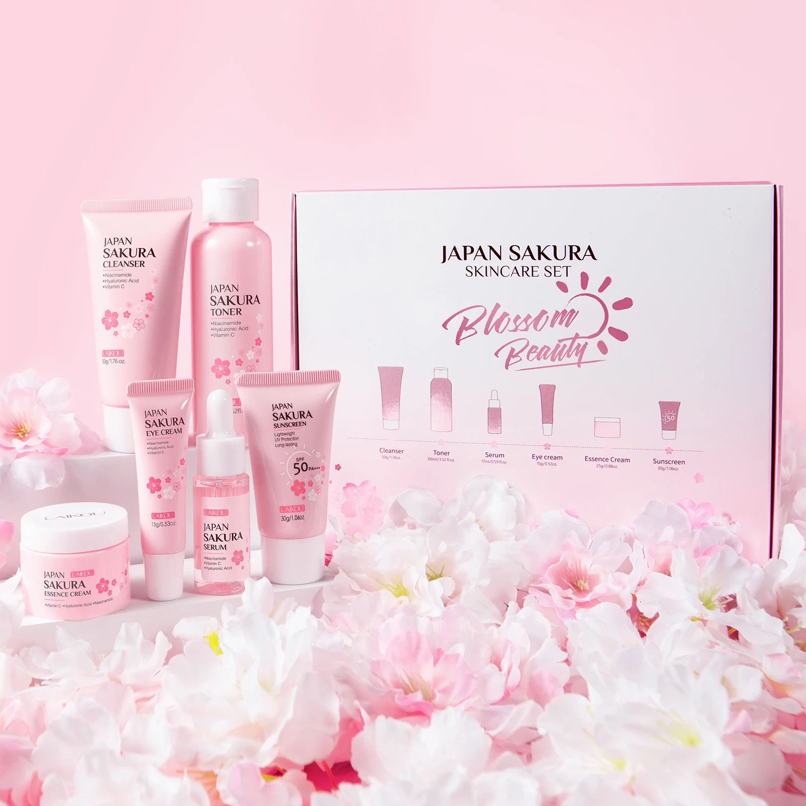 LAIKOU Japan Sakura Komplettes – Skincare Glad2Glow Bewertung und Preis
