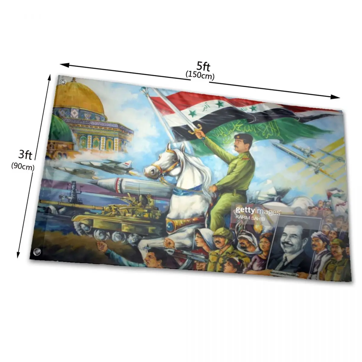 Saddam Hussein Ak47 2244 Outdoor Banner Flag Cartoon Large Flag Printing Halloween Banner Outdoor Decorative Flag