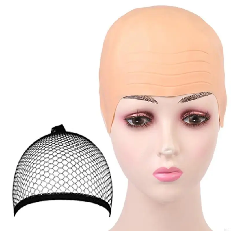 

B95F Halloween Bald Caps Bald Cosplay Hat Fancy Dress Costume Bald Head Caps Halloween Cosplay Costume Accessories Gifts