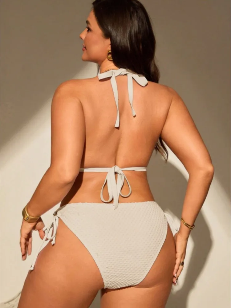 L-4XL Plus Size High Waist Bikini Women's Push Up Large Size 3XL 4XL Swimsuit Summer Mujer Tummy Control Swimwear Bikini Sets image 2