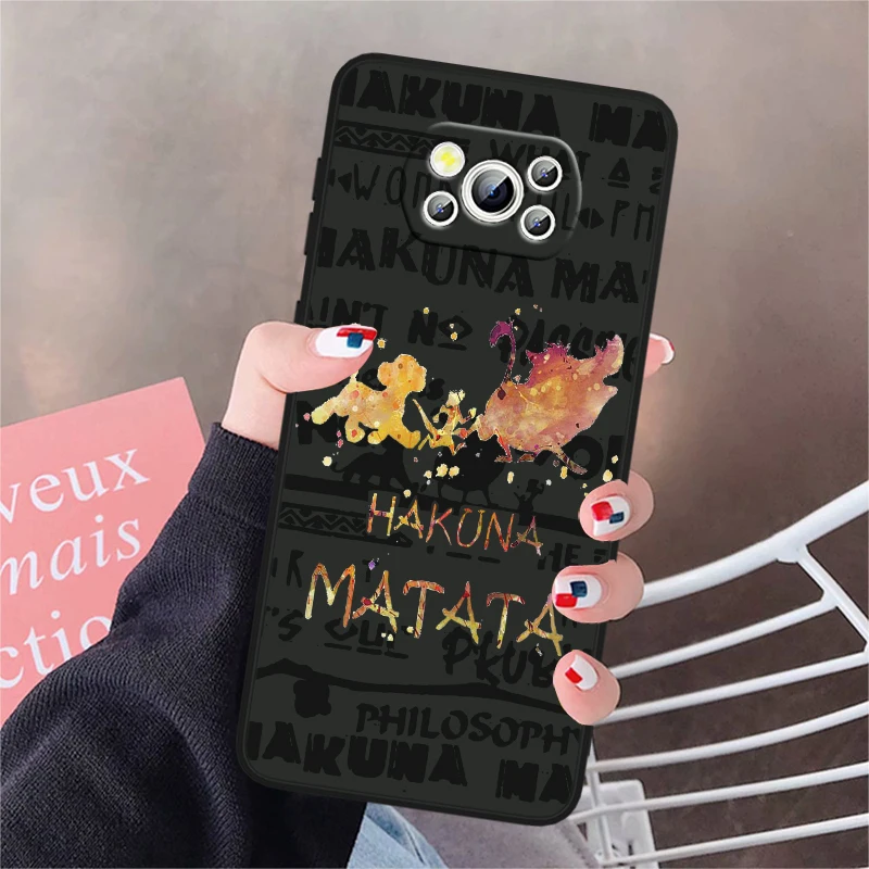 Disney Lion King Cute For POCO X6 M6 C55 C50 C40 C3 F5 F4 F3 M6 M5 M4 4G 5G GT Pro Silicone Black Phone Case