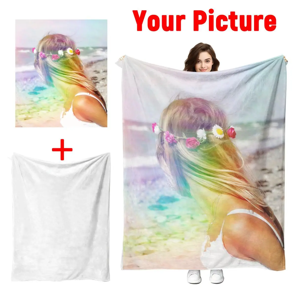 Customized Christmas Personalized Blanket to Witness Love and Give to Your Loved One - High-Definition Photo Printed onto Flannel Blanket, Soft and Warm, Suitable for Sofa, Bed, Office, Car and Outdoor Travel - Perfect for All Seasons, Halloween, Thanksgiving, Birthdays, Weddings, Couples, Valentine's Day, Graduation, Party Holidays, Perfect as a Gift for Men and Women