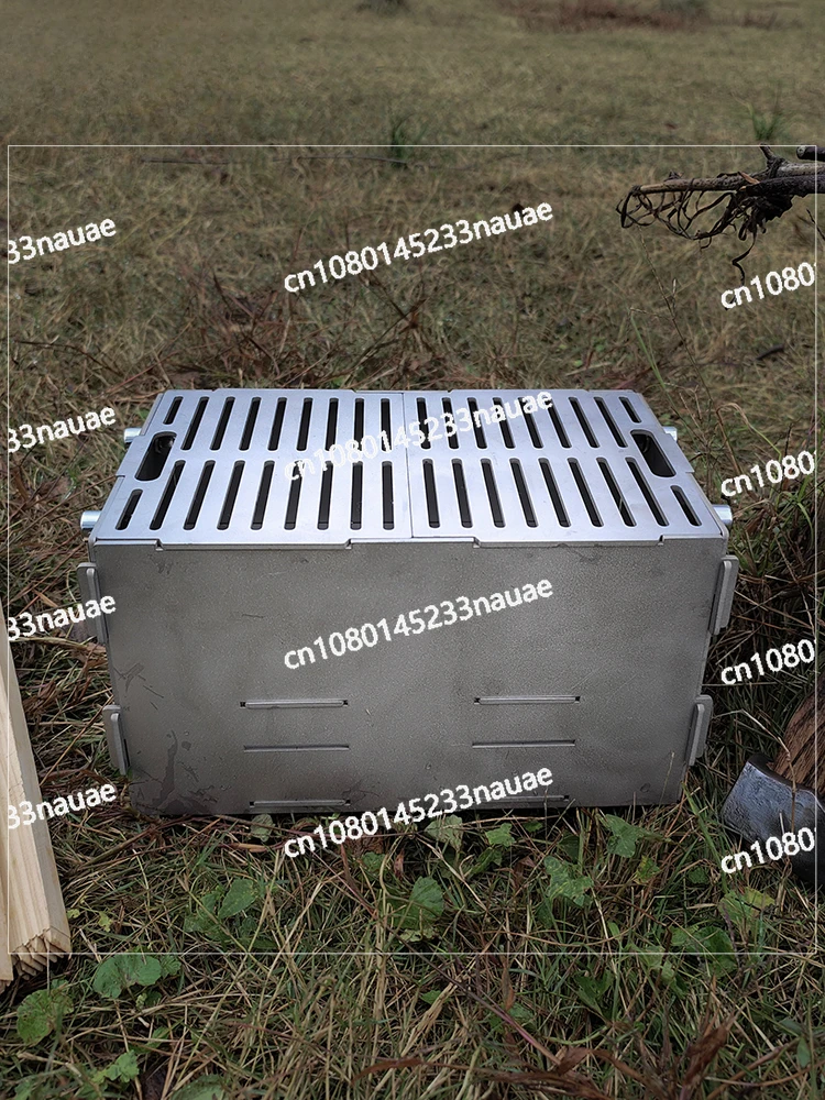 Pure Titanium Alloy Barbecue Grill Custom Portable Assembled Charcoal Stove Fire Family Outdoor Camping Kebabs