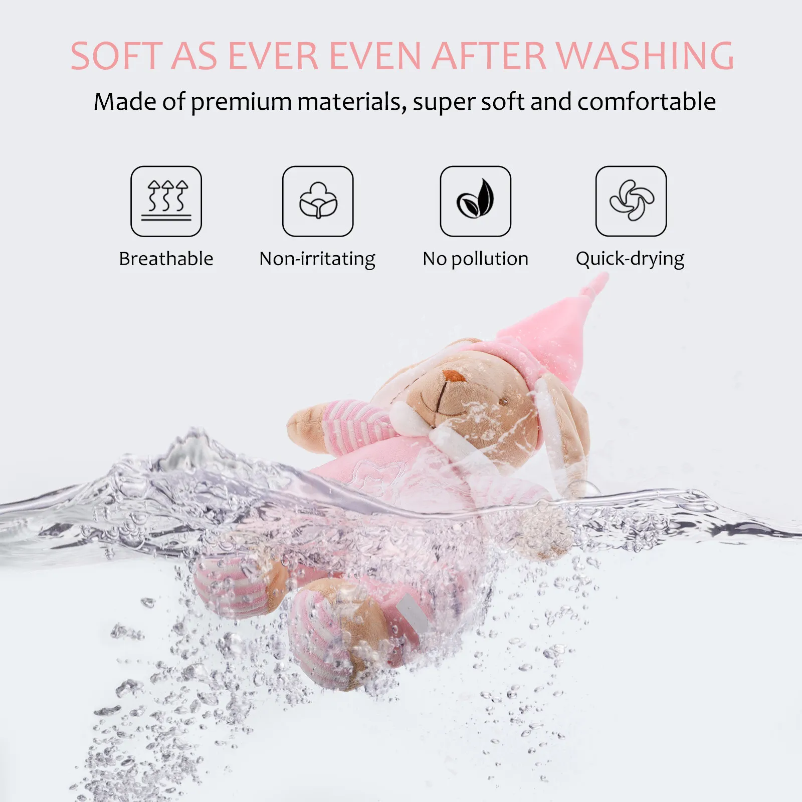 1Pcs Music Light Hanging Rabbit Soft Comfort Infant Soothing Play Rest Bedroom Decoration Animal Stuffed