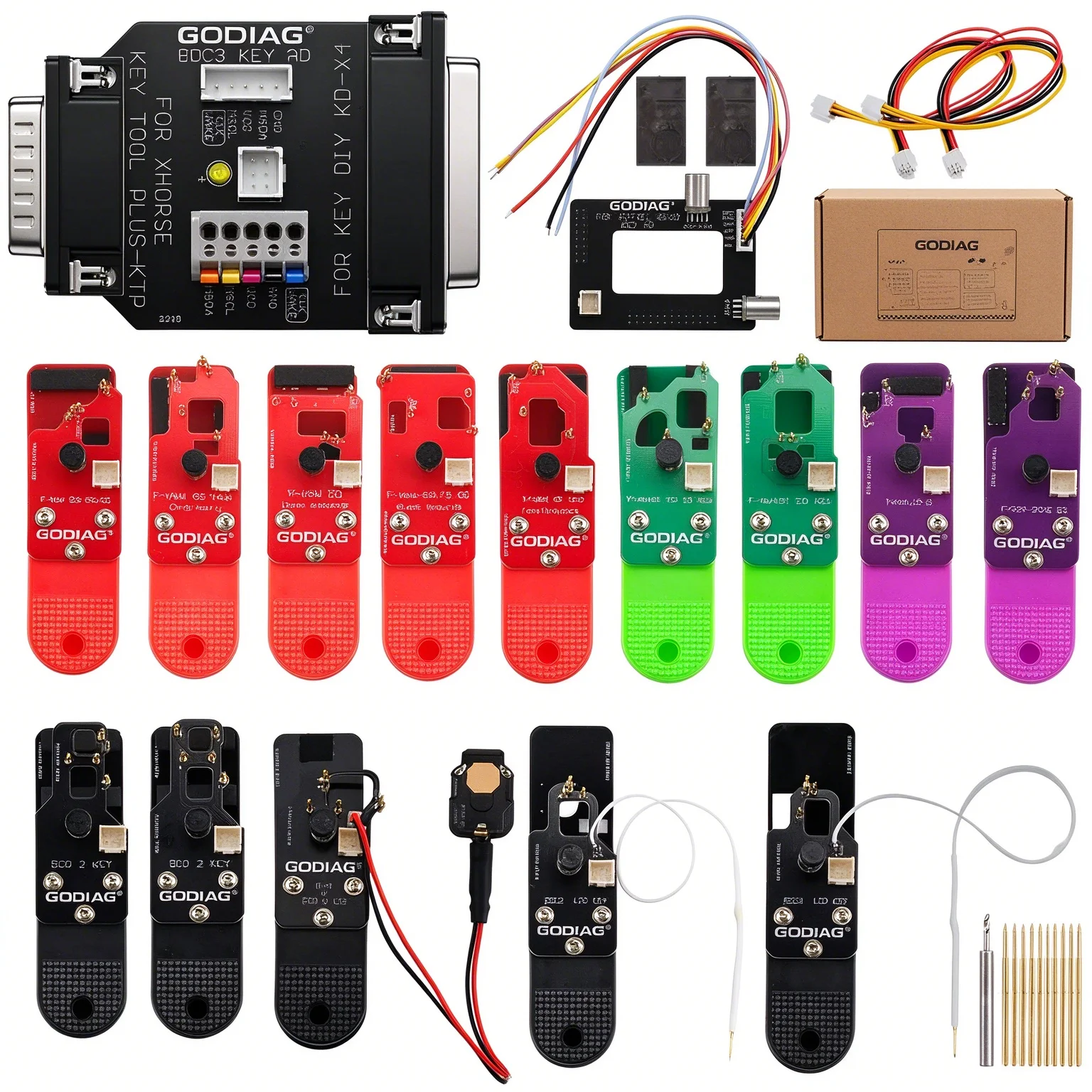 GODIAG BCP U KEY BDC2 BDC3 14-in-1 Adapter Kit for 5C/ 5D Encrypted Key Programming & Matching Supports KEY TOOL PLUS/IM608